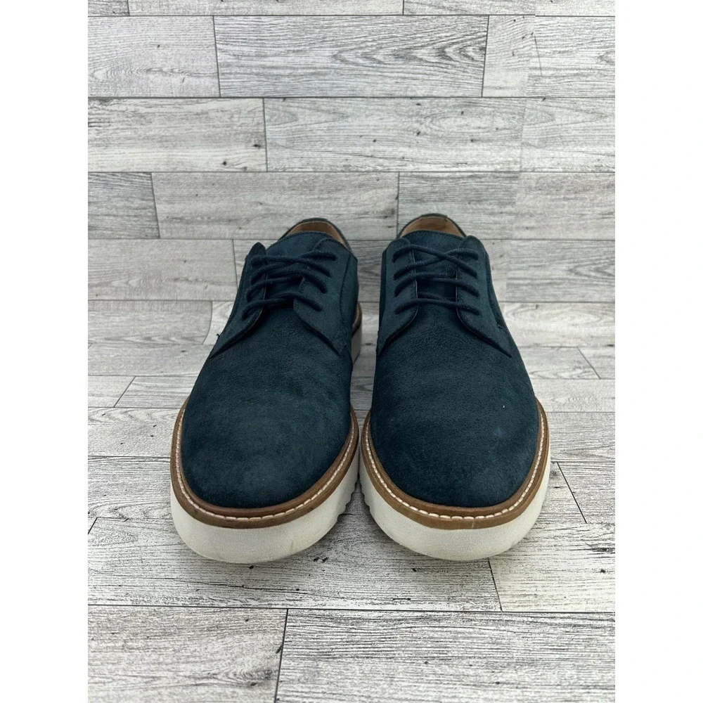 Clarks Craftmaster Mens Navy‎ Suede Derby Shoes Lace Up Casual Dress Size 8M